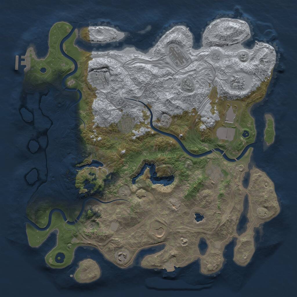 Rust Map: Procedural Map, Size: 4250, Seed: 155271745, 14 Monuments