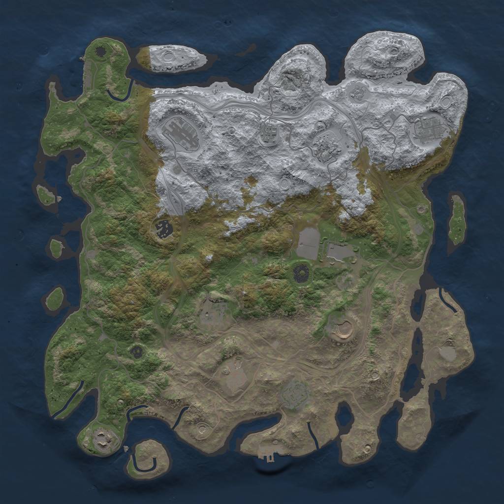 Rust Map: Procedural Map, Size: 4250, Seed: 155271745, 20 Monuments