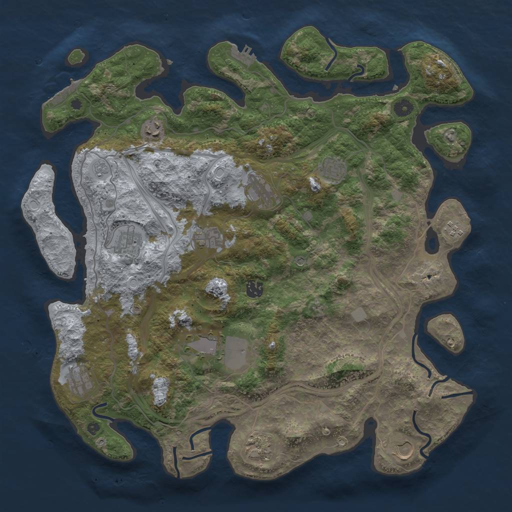 Rust Map: Procedural Map, Size: 4250, Seed: 220124312, 20 Monuments