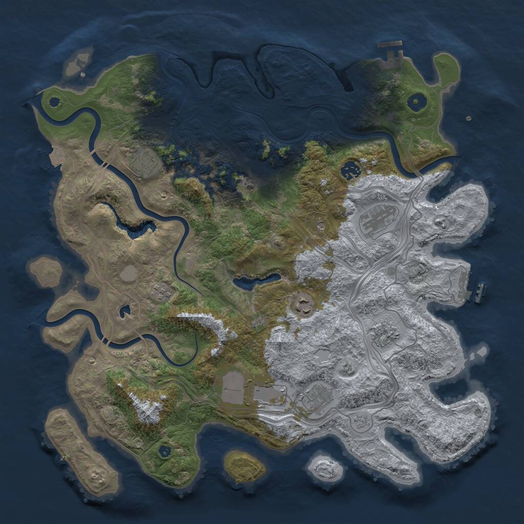 Rust Map: Procedural Map, Size: 4250, Seed: 1256127723, 15 Monuments