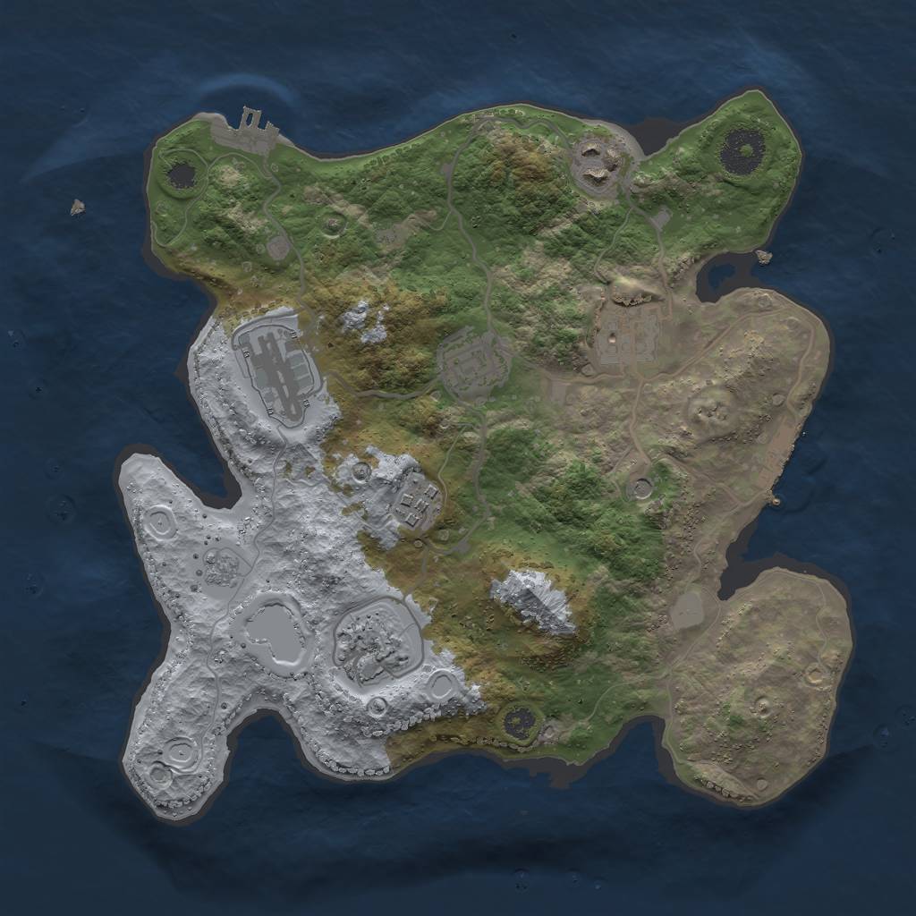 Rust Map: Procedural Map, Size: 3000, Seed: 1181549162, 15 Monuments