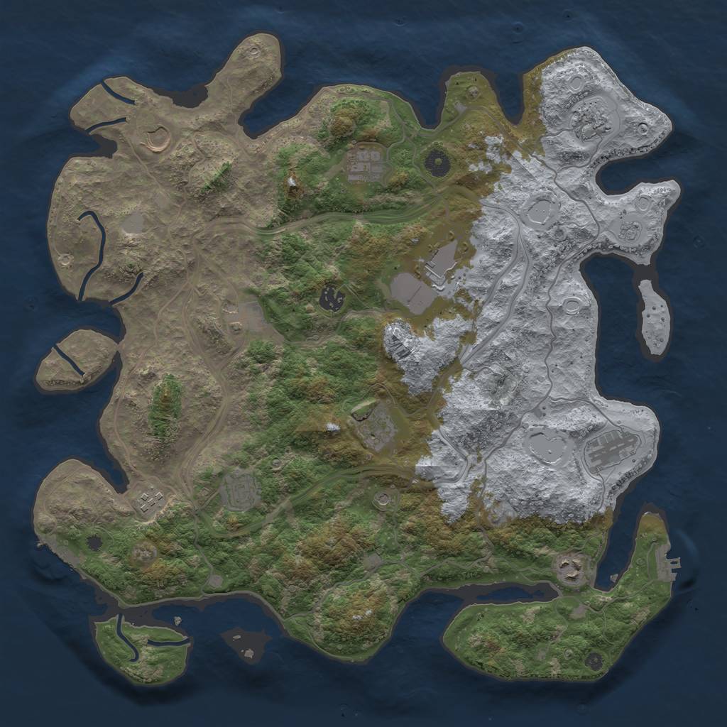 Rust Map: Procedural Map, Size: 4250, Seed: 1601270007, 20 Monuments