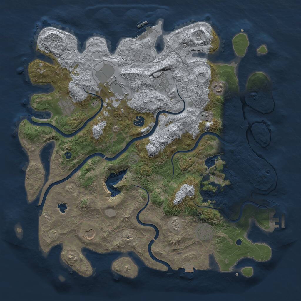 Rust Map: Procedural Map, Size: 4200, Seed: 6284637, 14 Monuments