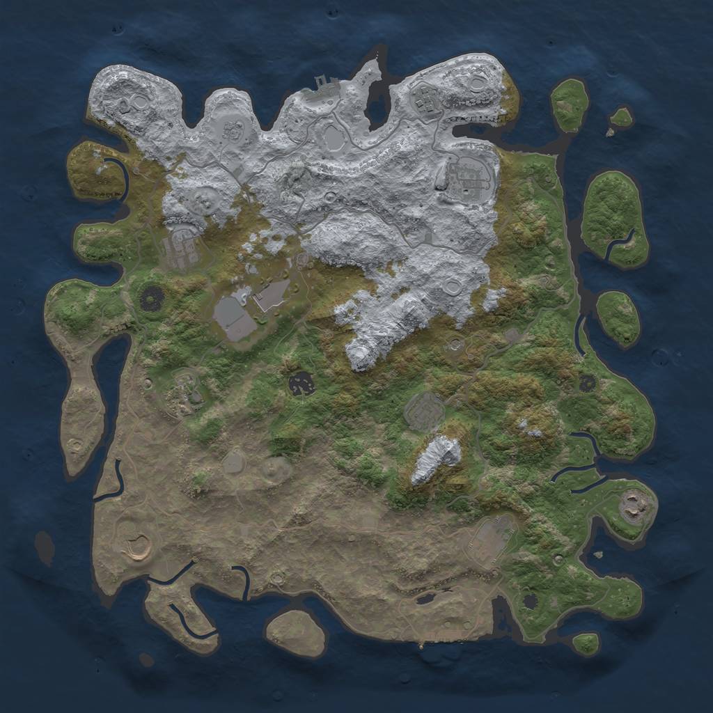 Rust Map: Procedural Map, Size: 4200, Seed: 6284637, 19 Monuments