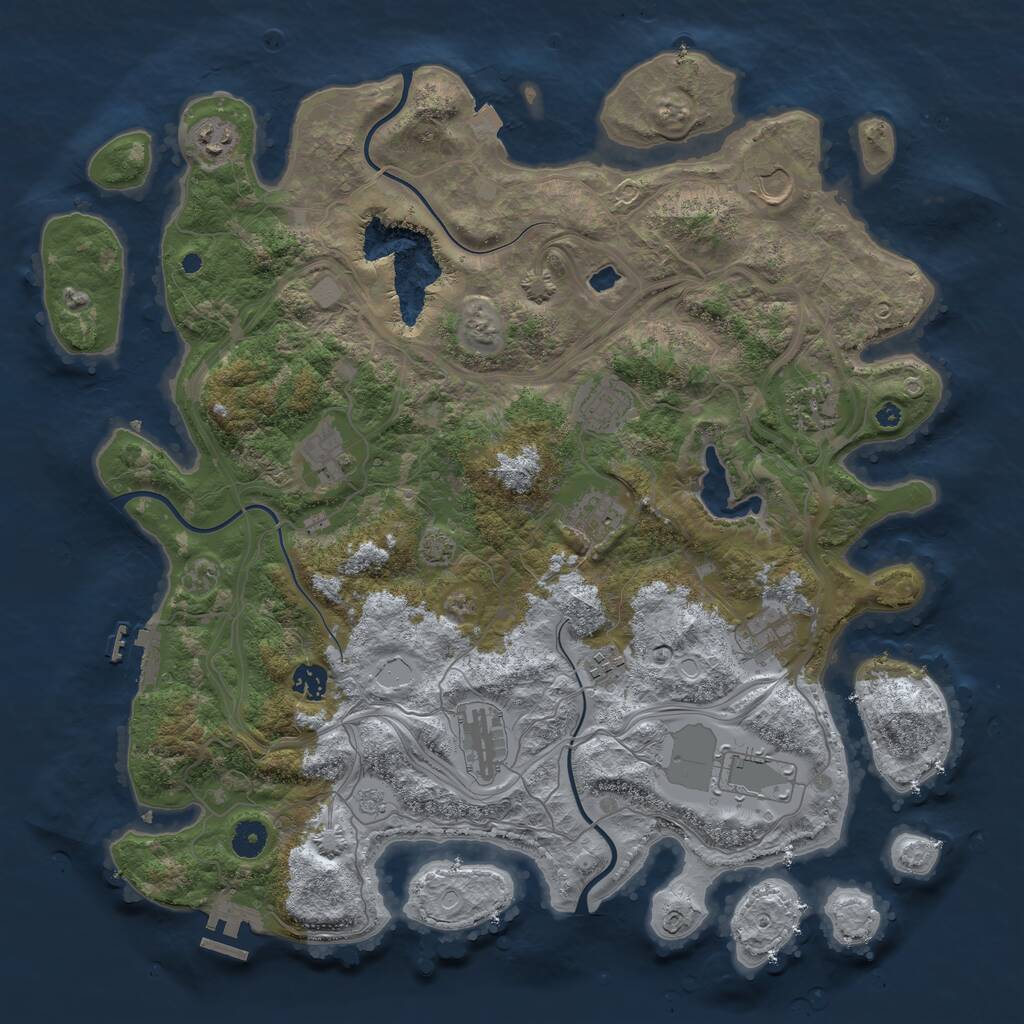 Rust Map: Procedural Map, Size: 4250, Seed: 1570158449, 16 Monuments