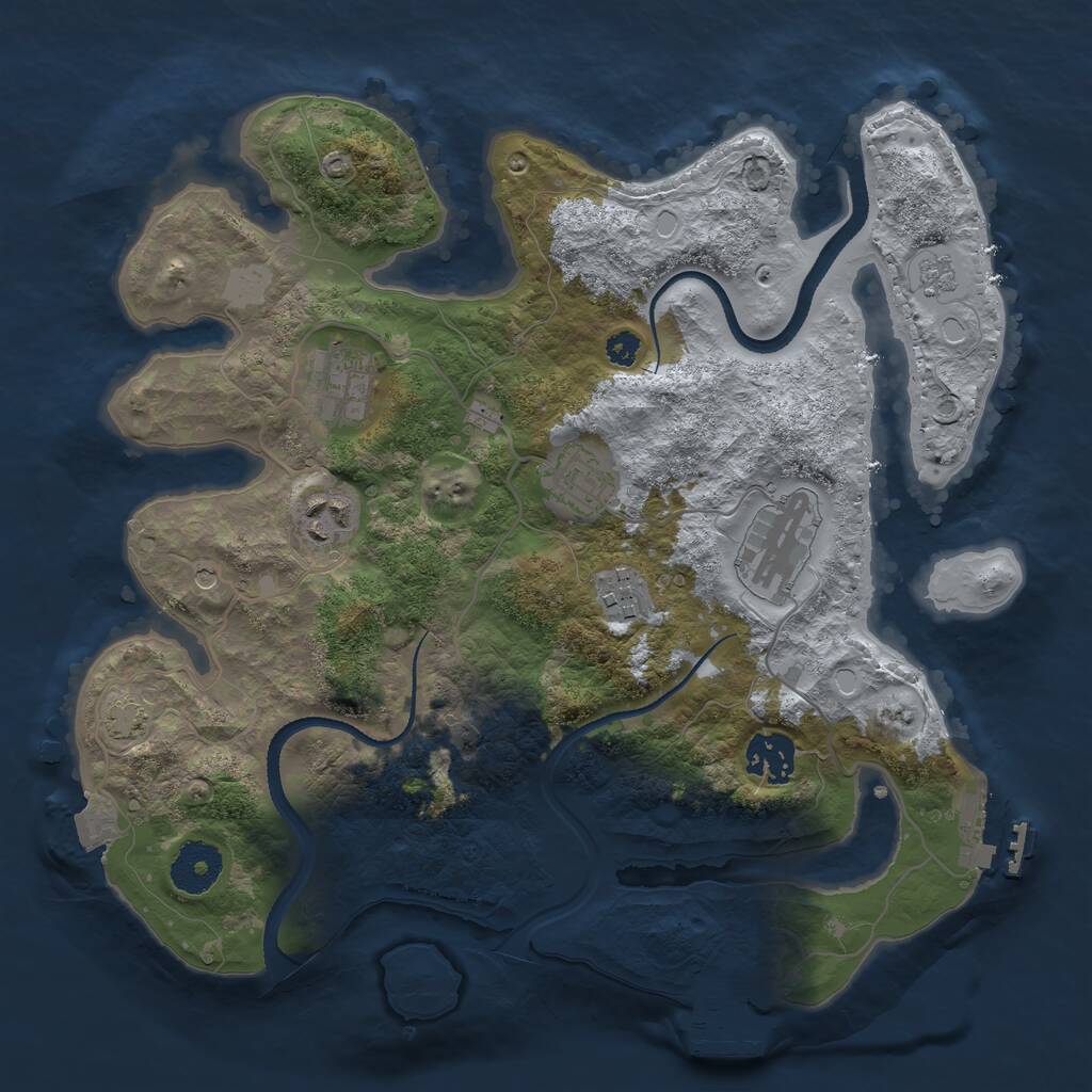 Rust Map: Procedural Map, Size: 3211, Seed: 321111, 12 Monuments