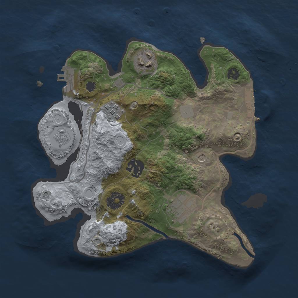 Rust Map: Procedural Map, Size: 2500, Seed: 454409506, 13 Monuments