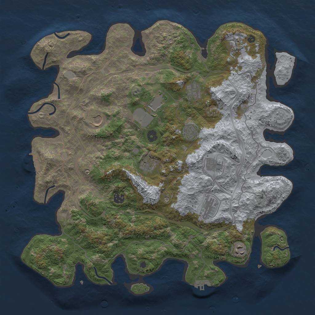 Rust Map: Procedural Map, Size: 4250, Seed: 55712363, 20 Monuments