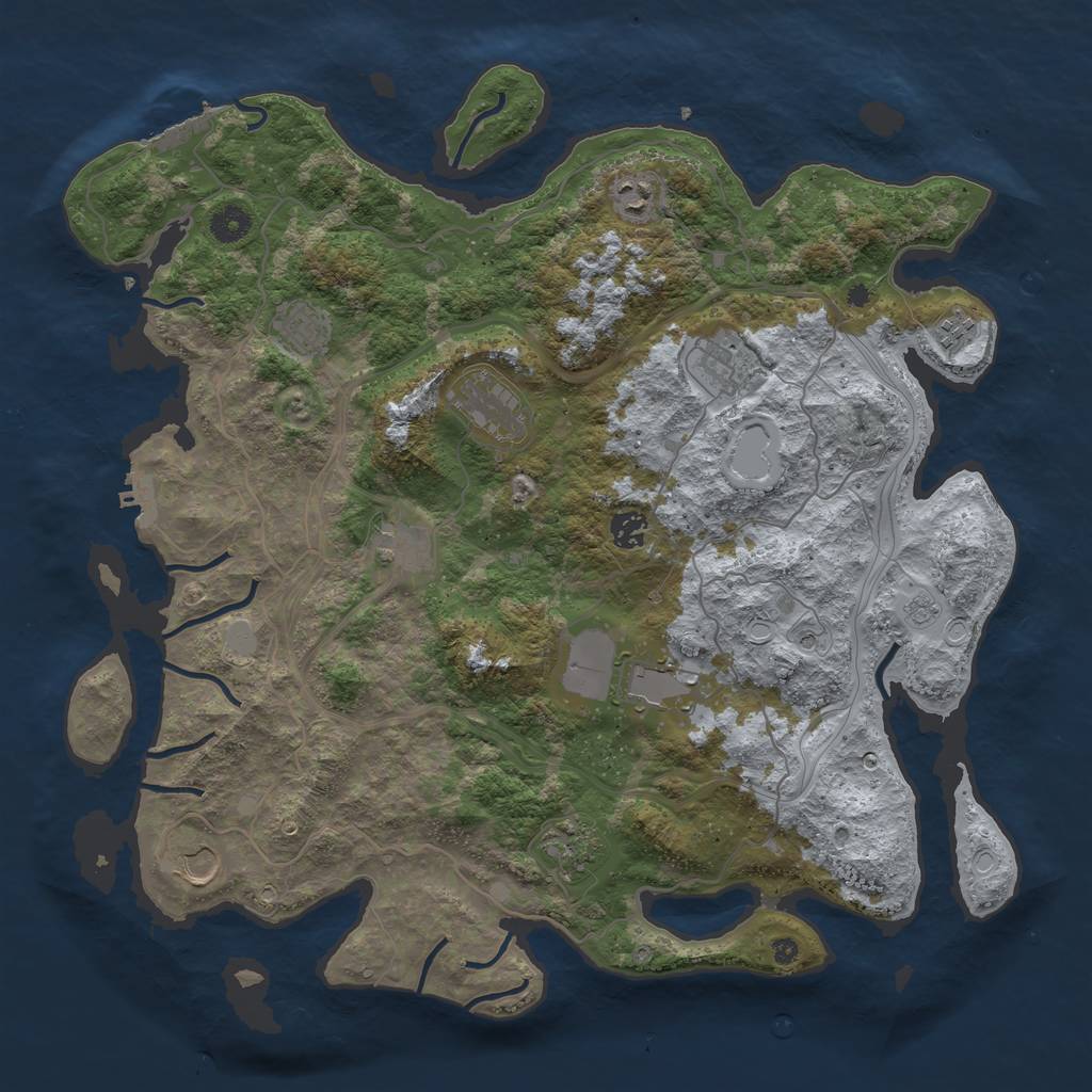 Rust Map: Procedural Map, Size: 4250, Seed: 723295231, 19 Monuments