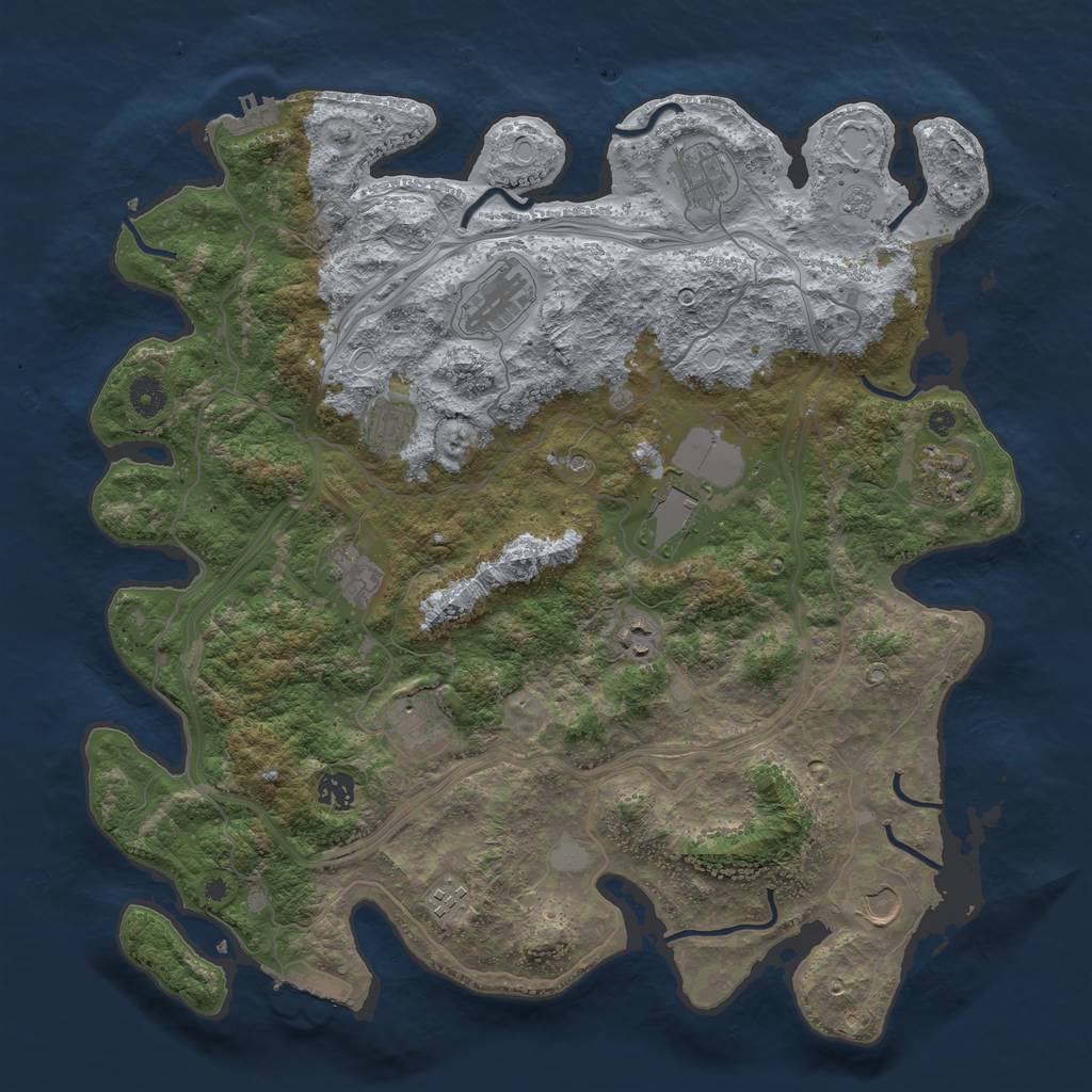 Rust Map: Procedural Map, Size: 4250, Seed: 1698367176, 20 Monuments
