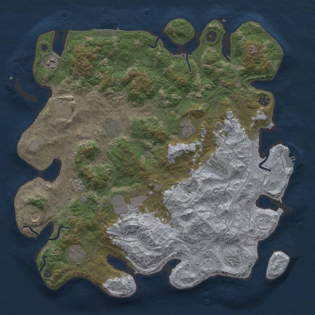 Rust Map: Procedural Map, Size: 4300, Seed: 283642655, 20 Monuments