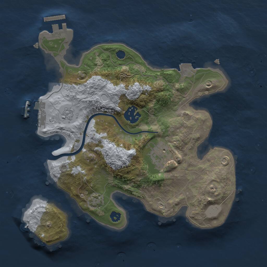 Rust Map: Procedural Map, Size: 2500, Seed: 559449525, 7 Monuments