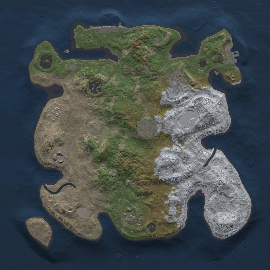 Rust Map: Procedural Map, Size: 3000, Seed: 1636550132, 15 Monuments