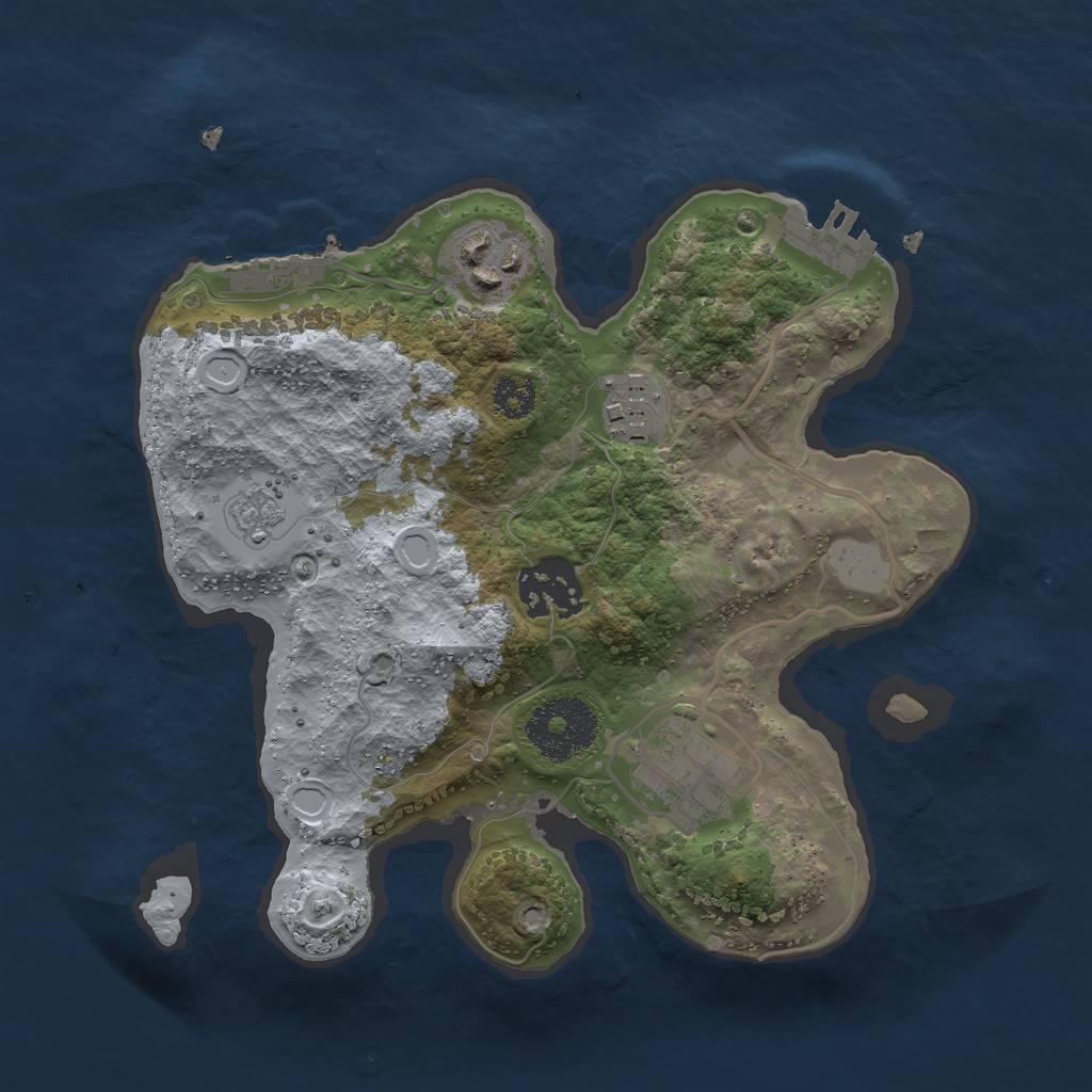 Rust Map: Procedural Map, Size: 2500, Seed: 10382, 12 Monuments