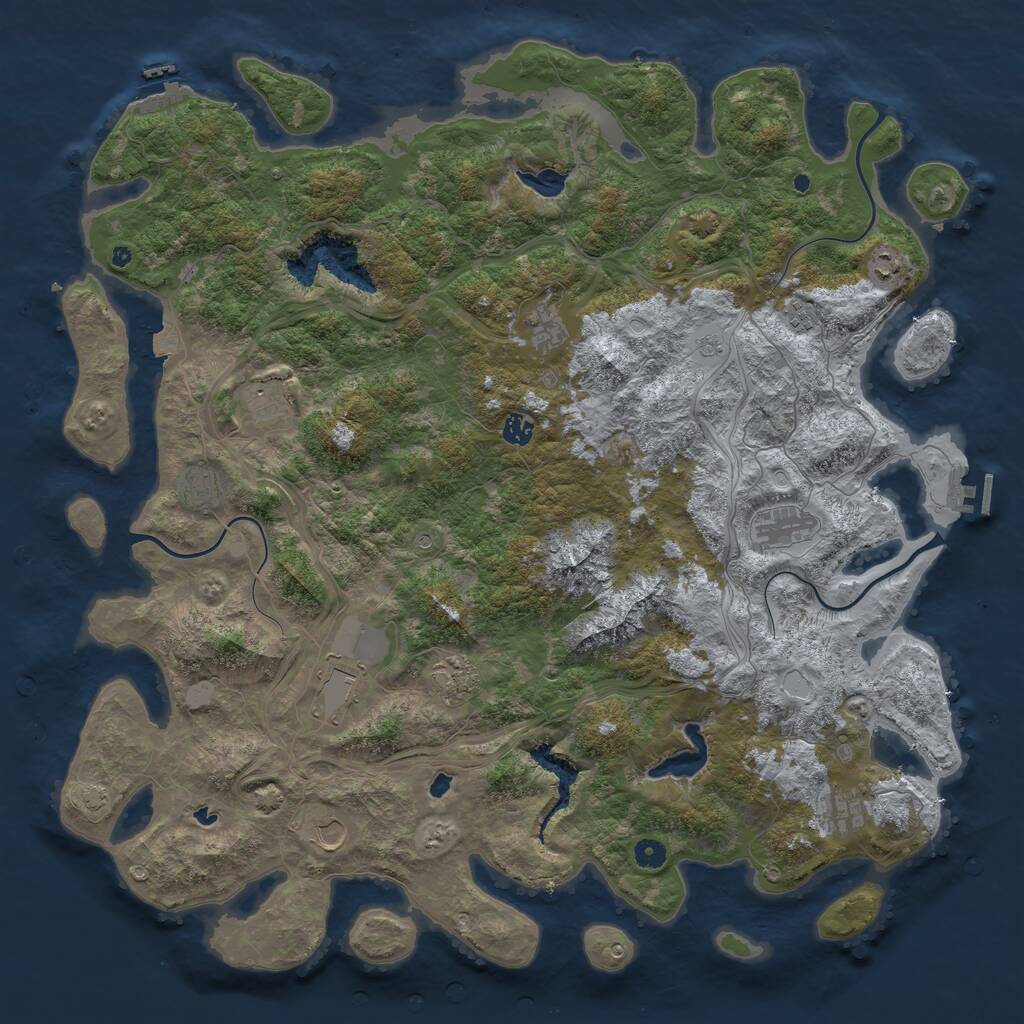 Rust Map: Procedural Map, Size: 5000, Seed: 112776462, 17 Monuments