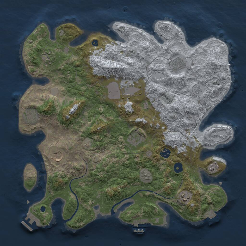 Rust Map: Procedural Map, Size: 3750, Seed: 1020540068, 15 Monuments