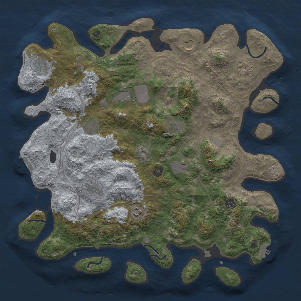 Rust Map: Procedural Map, Size: 4250, Seed: 1611283559, 20 Monuments