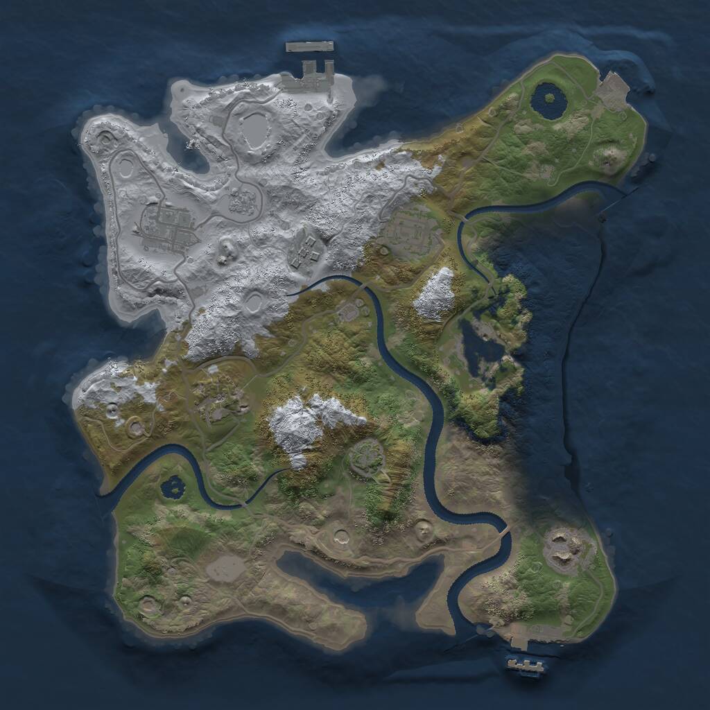 Rust Map: Procedural Map, Size: 3000, Seed: 26071986, 12 Monuments