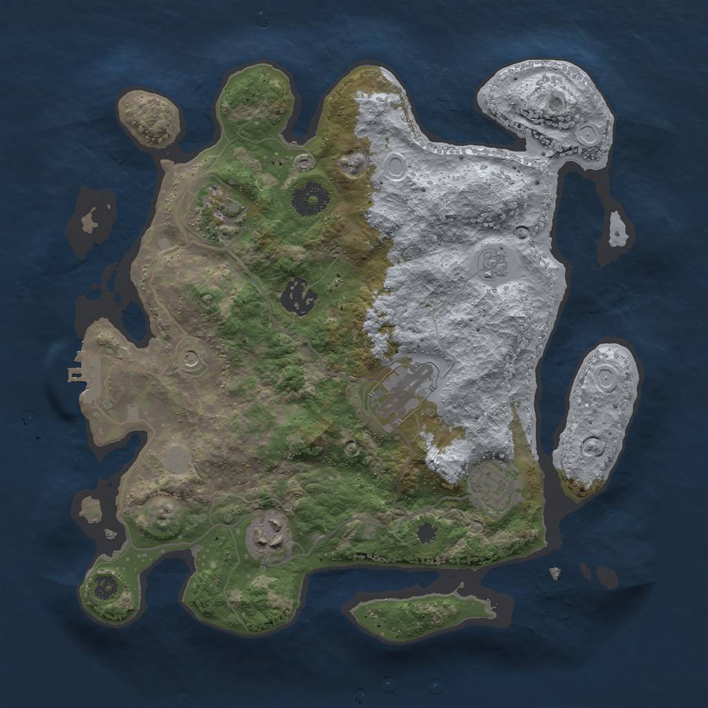 Rust Map: Procedural Map, Size: 3000, Seed: 1755361868, 13 Monuments