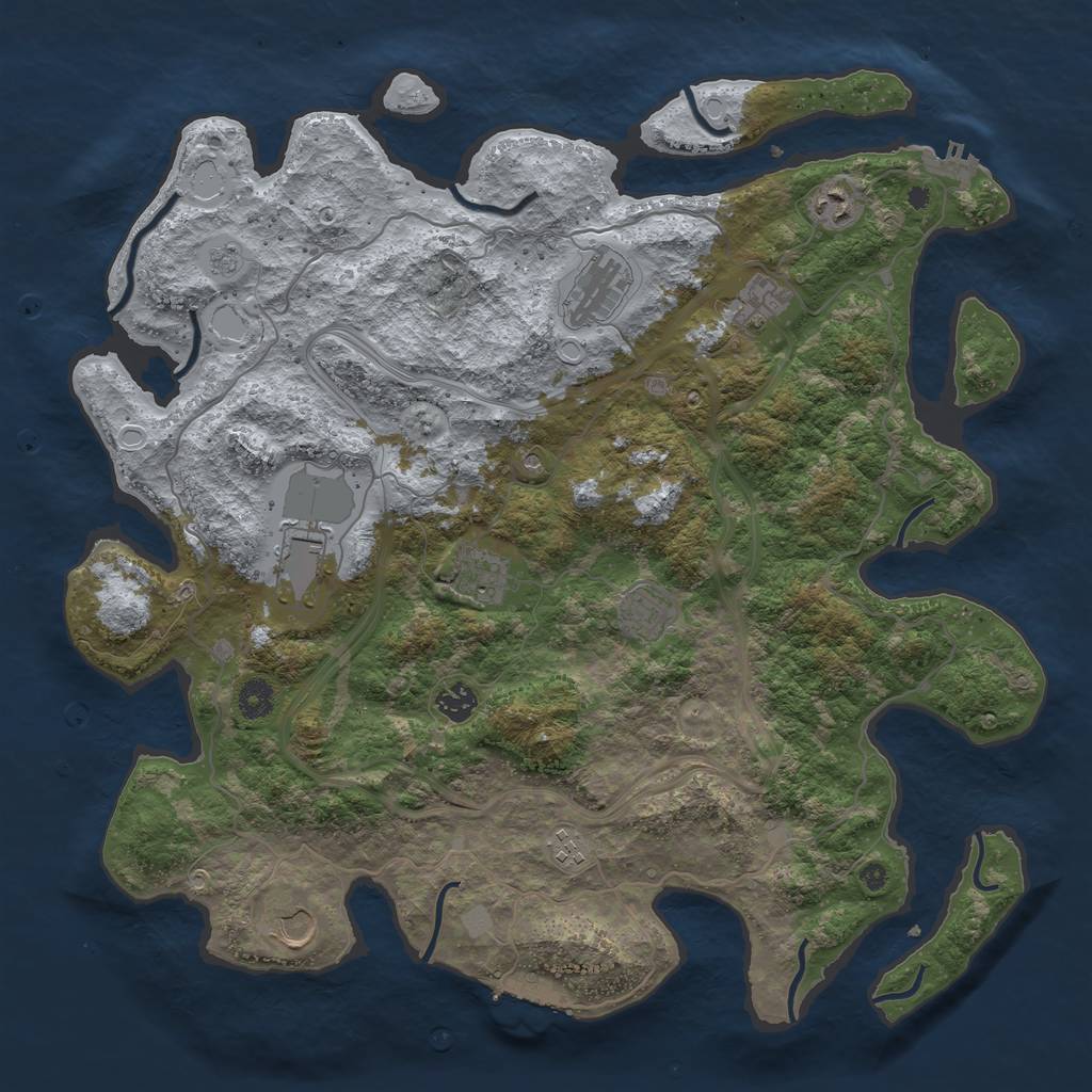 Rust Map: Procedural Map, Size: 4250, Seed: 15823, 18 Monuments