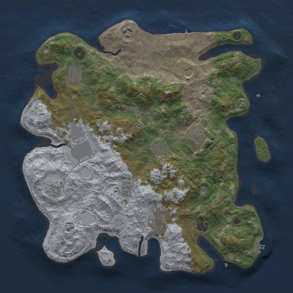 Rust Map: Procedural Map, Size: 3850, Seed: 471509599, 19 Monuments