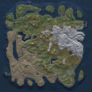 Thumbnail Rust Map: Procedural Map, Size: 4250, Seed: 646001064, 13 Monuments