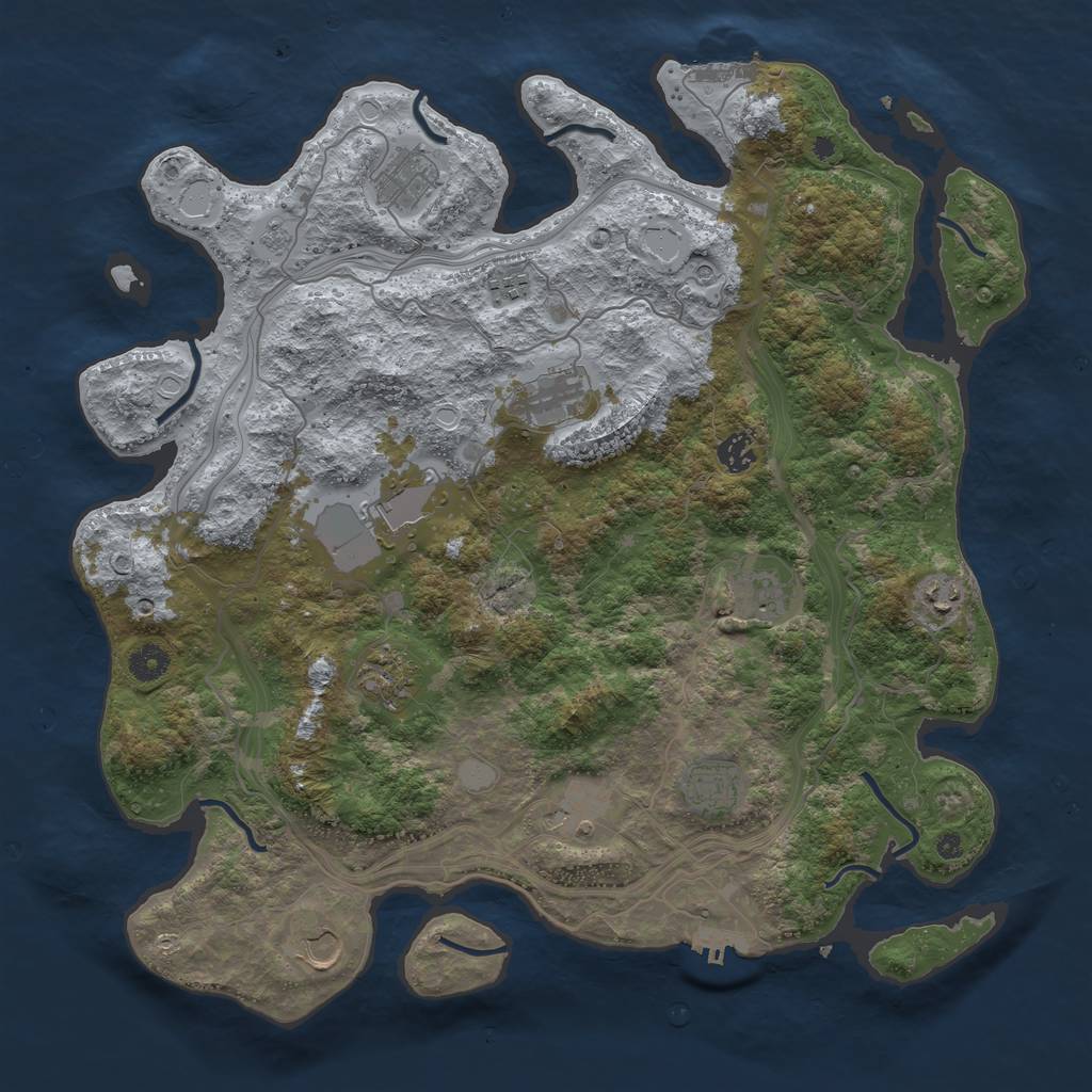 Rust Map: Procedural Map, Size: 4250, Seed: 2004662526, 20 Monuments