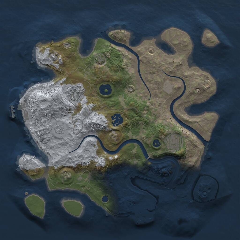Rust Map: Procedural Map, Size: 3000, Seed: 346246, 8 Monuments