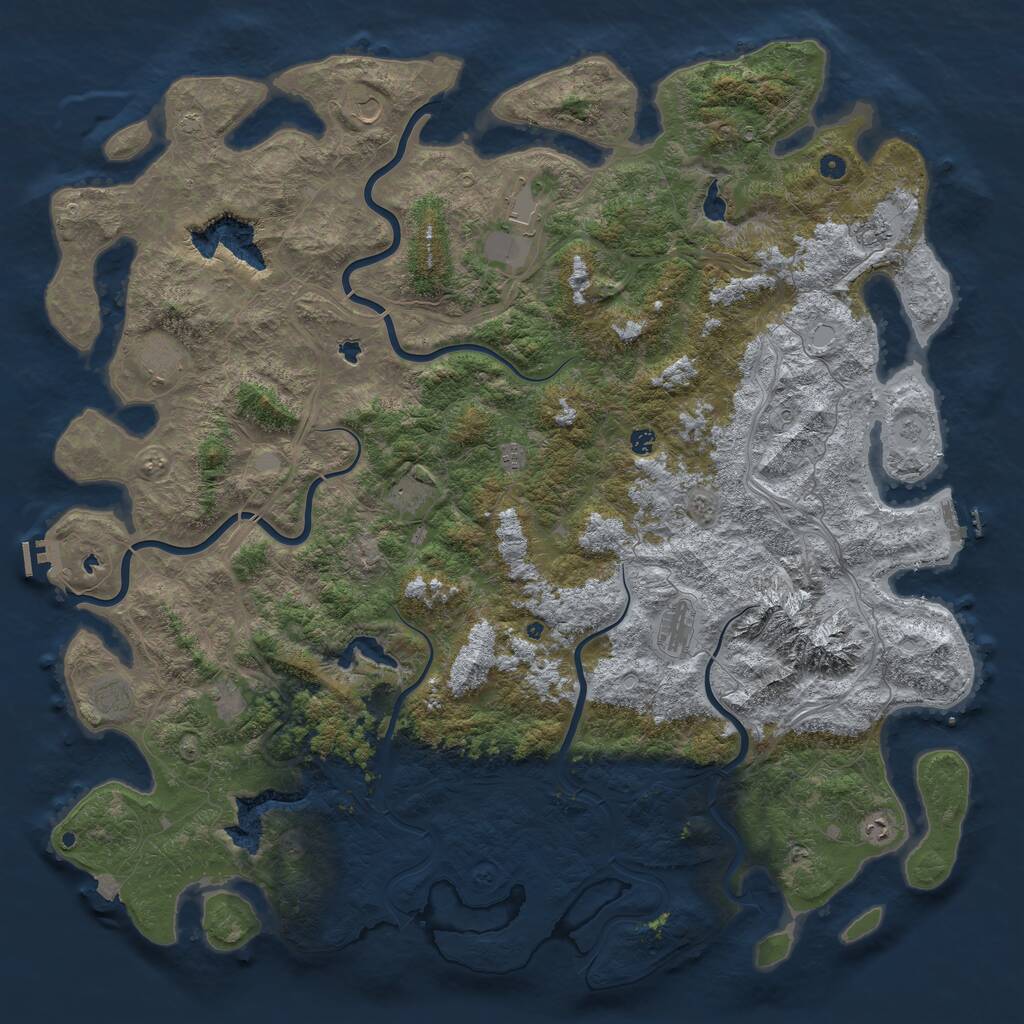Rust Map: Procedural Map, Size: 6000, Seed: 179836876, 17 Monuments