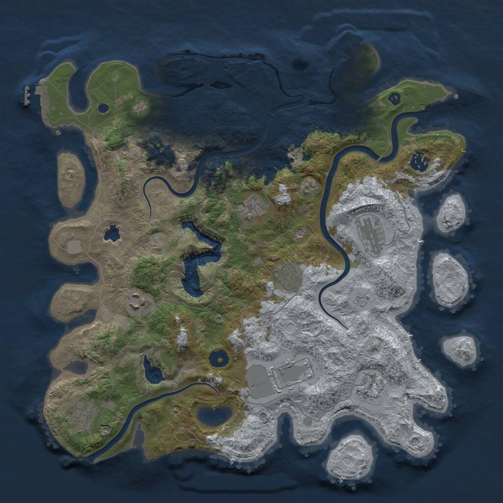 Rust Map: Procedural Map, Size: 4000, Seed: 78816, 15 Monuments