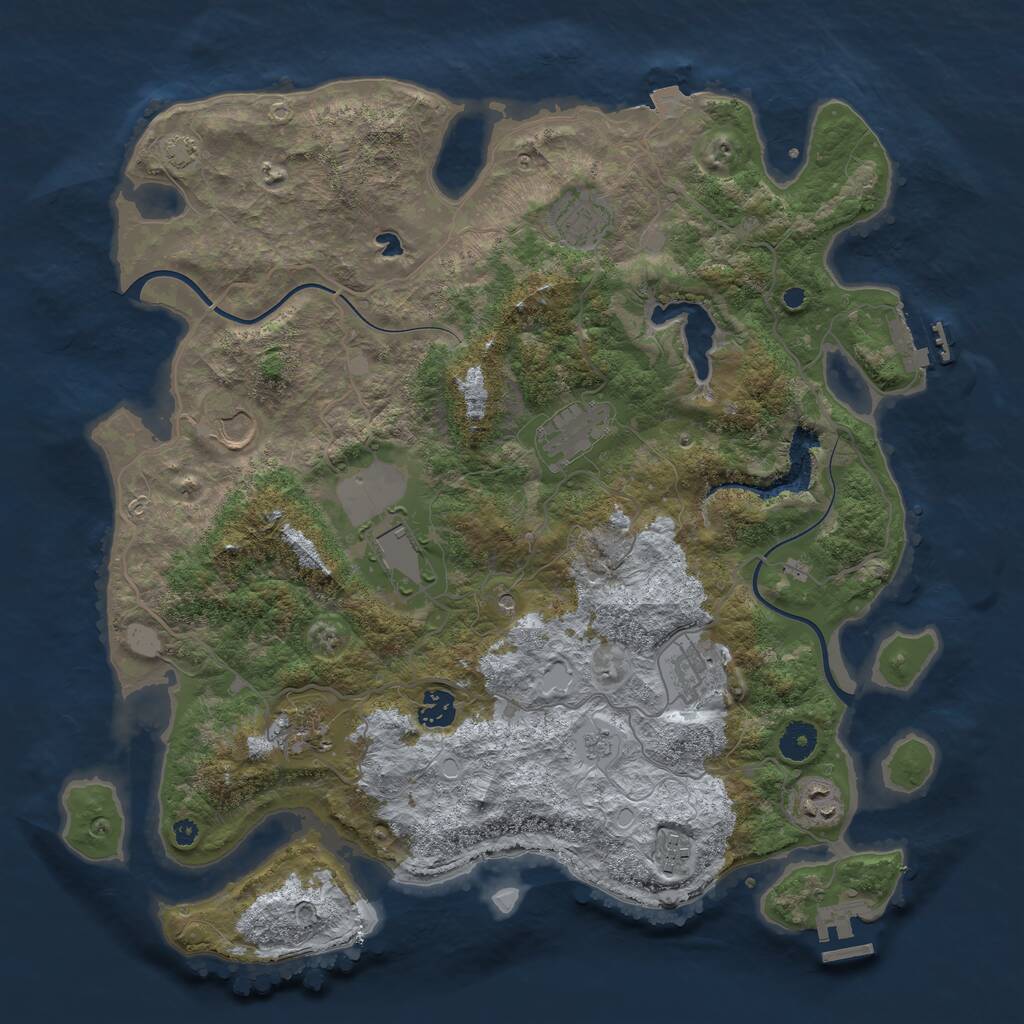 Rust Map: Procedural Map, Size: 4000, Seed: 530420, 15 Monuments