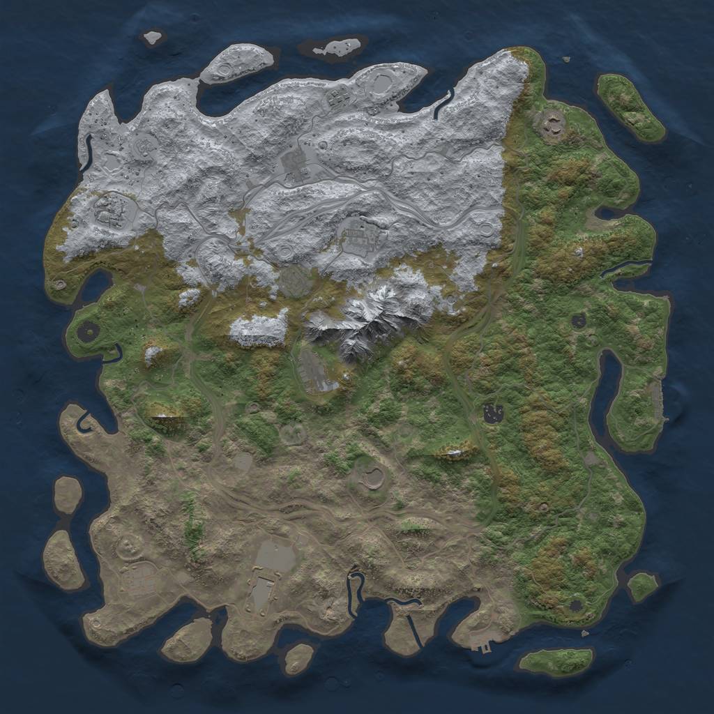 Rust Map: Procedural Map, Size: 5000, Seed: 50300, 20 Monuments