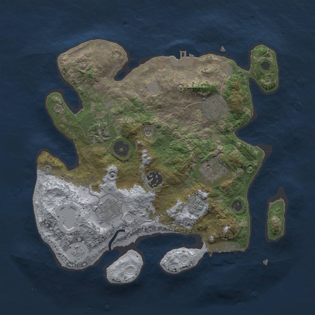 Rust Map: Procedural Map, Size: 3000, Seed: 352724, 15 Monuments