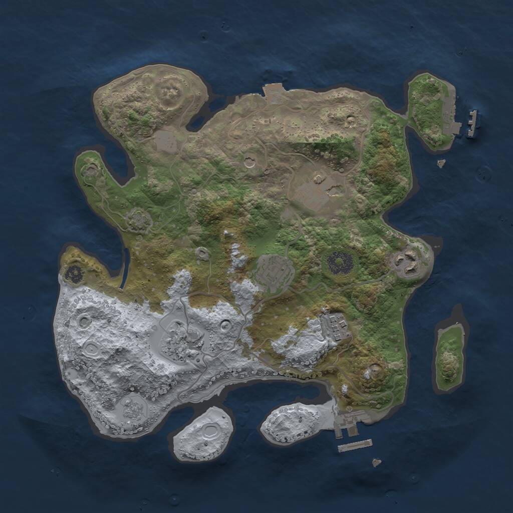 Rust Map: Procedural Map, Size: 3000, Seed: 352724, 11 Monuments