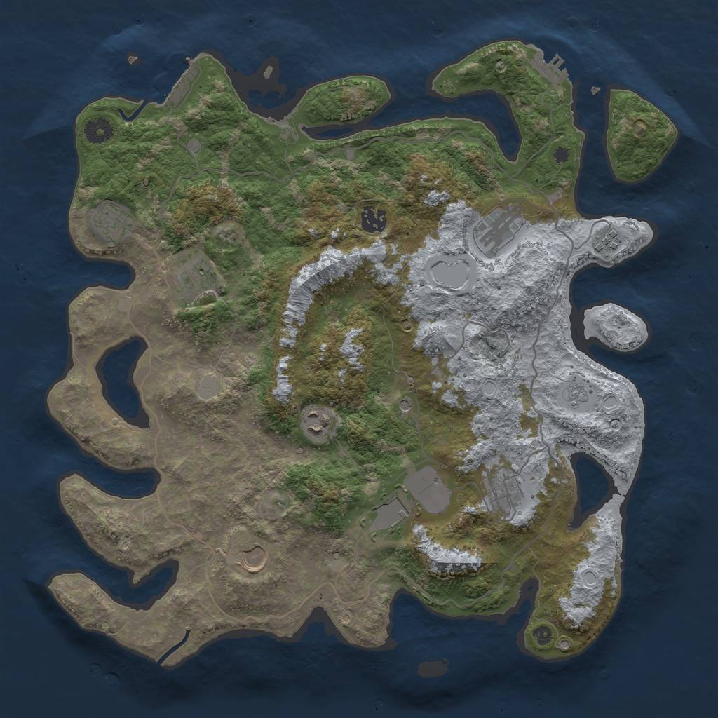 Rust Map: Procedural Map, Size: 4000, Seed: 576420, 18 Monuments