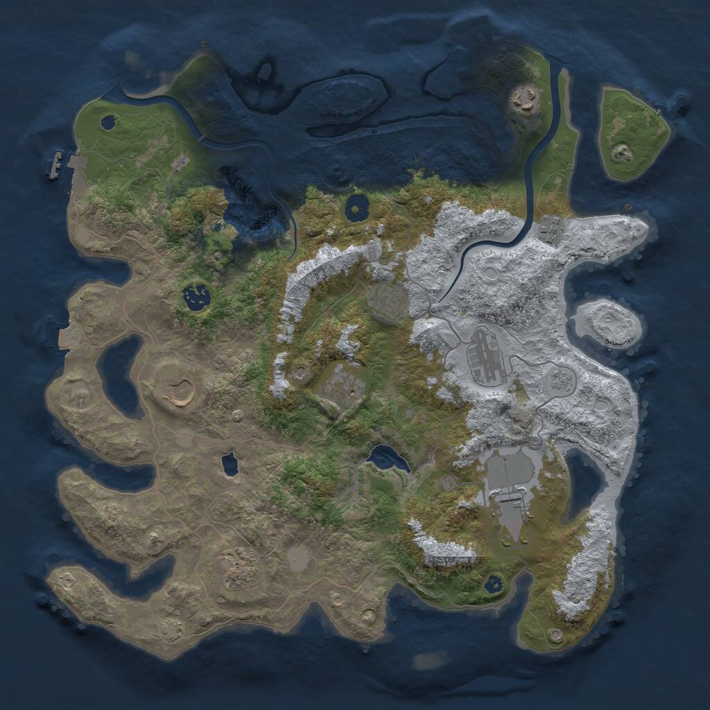 Rust Map: Procedural Map, Size: 4000, Seed: 576420, 15 Monuments