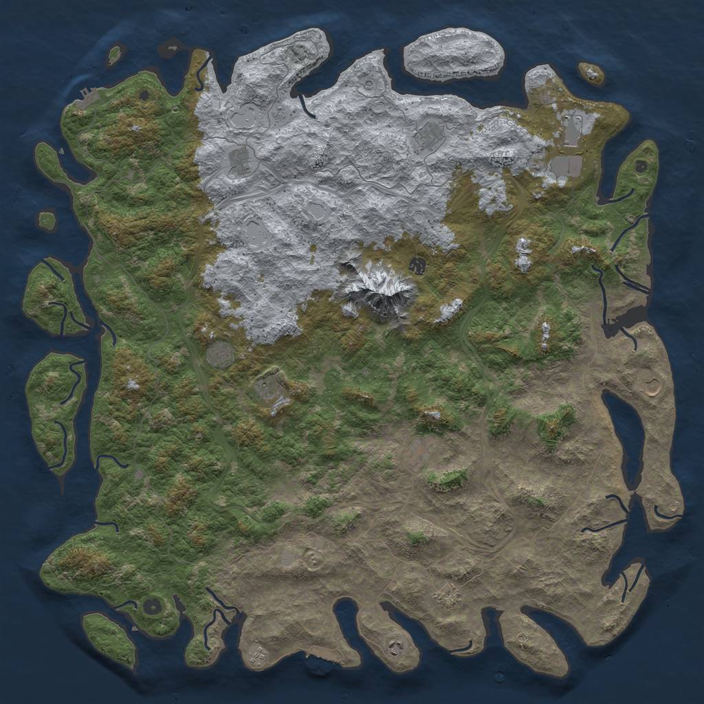 Rust Map: Procedural Map, Size: 6000, Seed: 1489565170, 20 Monuments