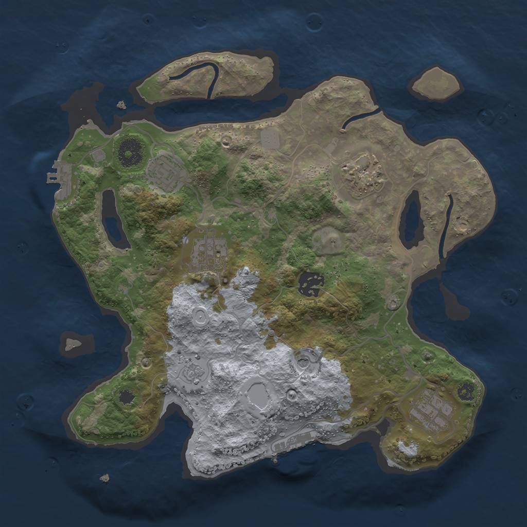 Rust Map: Procedural Map, Size: 3000, Seed: 1593919952, 14 Monuments