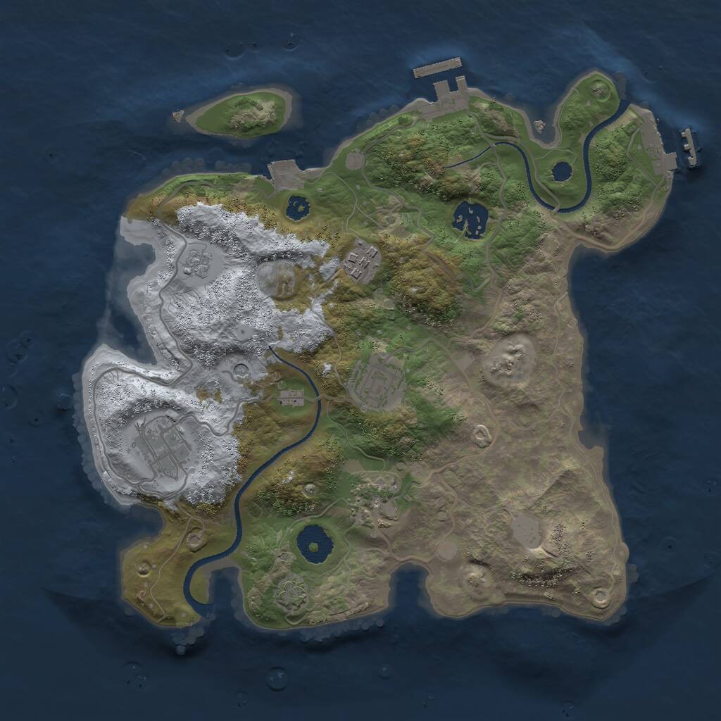 Rust Map: Procedural Map, Size: 3000, Seed: 485965, 11 Monuments