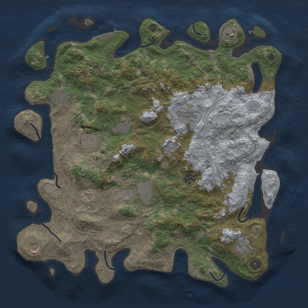 Rust Map: Procedural Map, Size: 4250, Seed: 1489034971, 19 Monuments