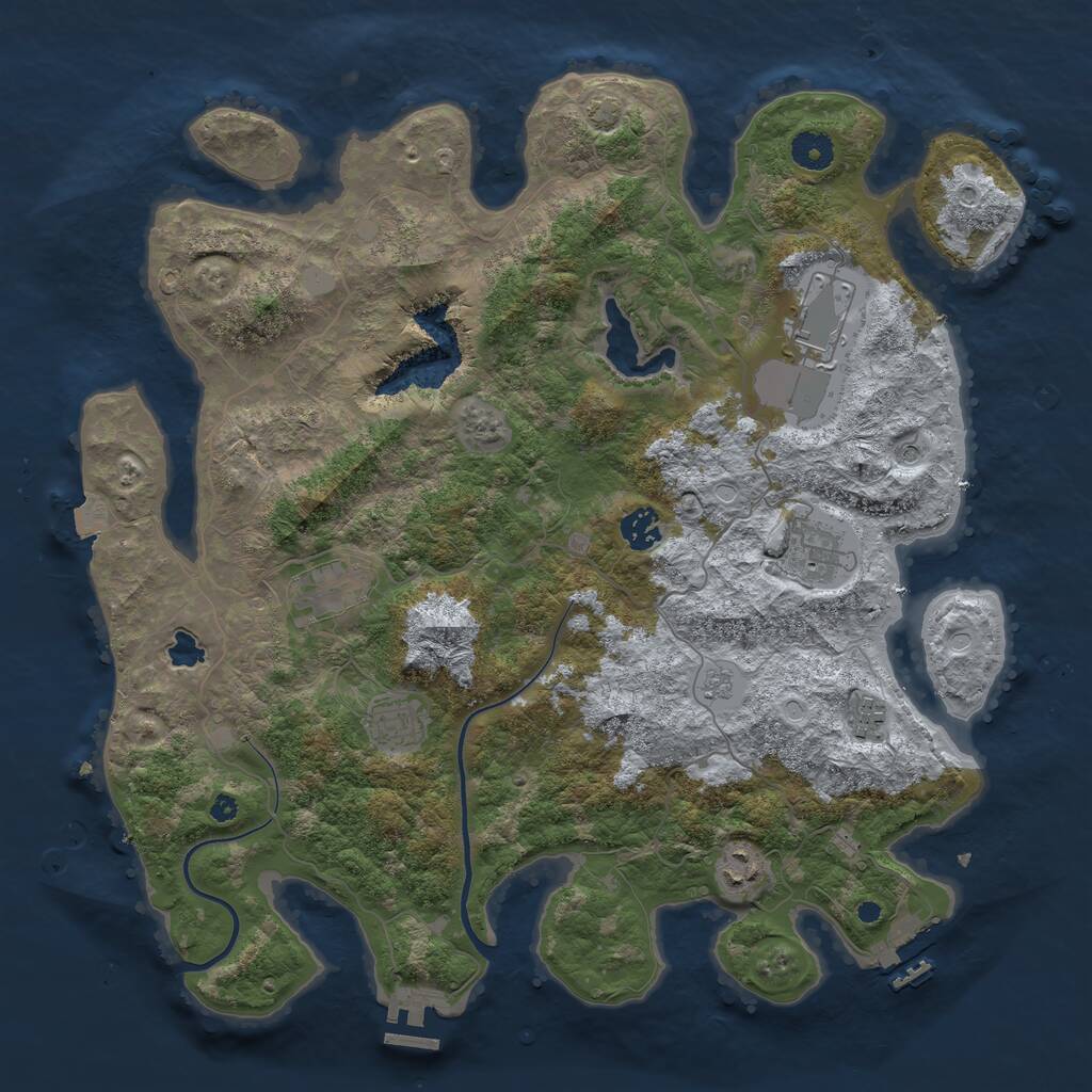 Rust Map: Procedural Map, Size: 4000, Seed: 778795, 13 Monuments