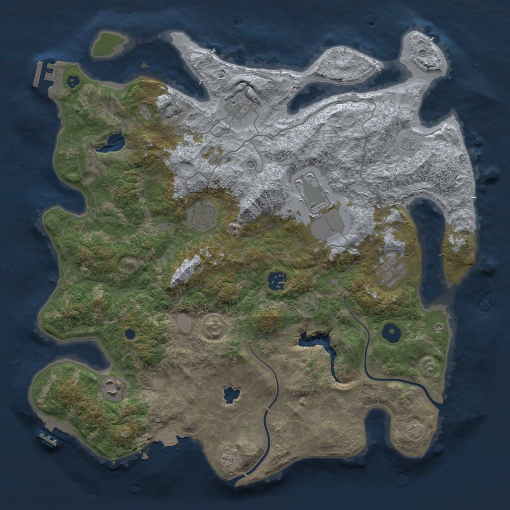 Rust Map: Procedural Map, Size: 4000, Seed: 540372, 13 Monuments