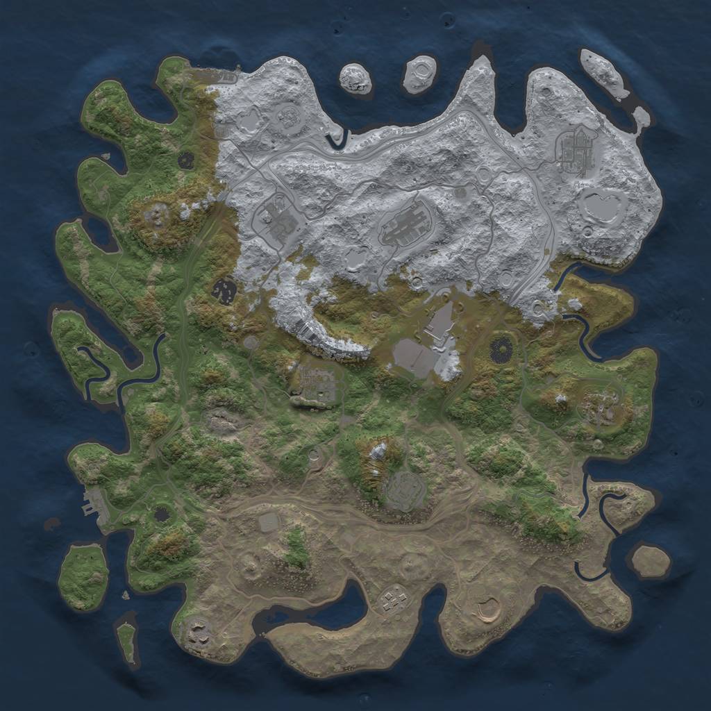 Rust Map: Procedural Map, Size: 4250, Seed: 1958899690, 20 Monuments