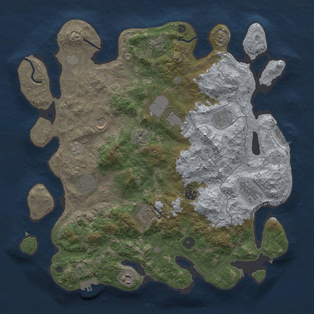 Rust Map: Procedural Map, Size: 4000, Seed: 365019, 19 Monuments