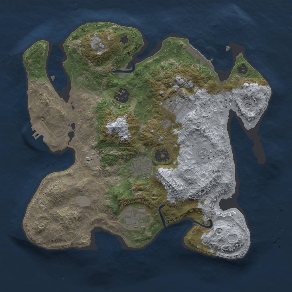 Rust Map: Procedural Map, Size: 3000, Seed: 1427614503, 14 Monuments