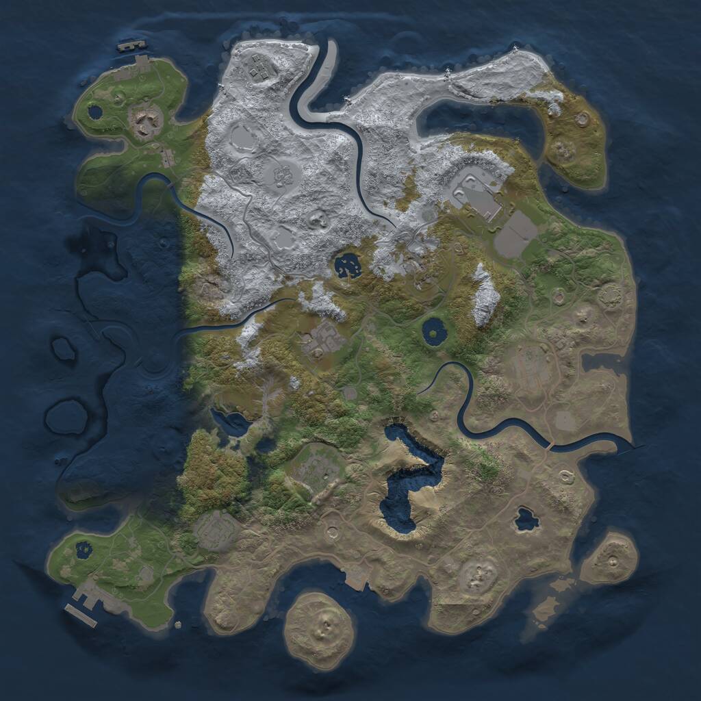 Rust Map: Procedural Map, Size: 4000, Seed: 872726, 15 Monuments