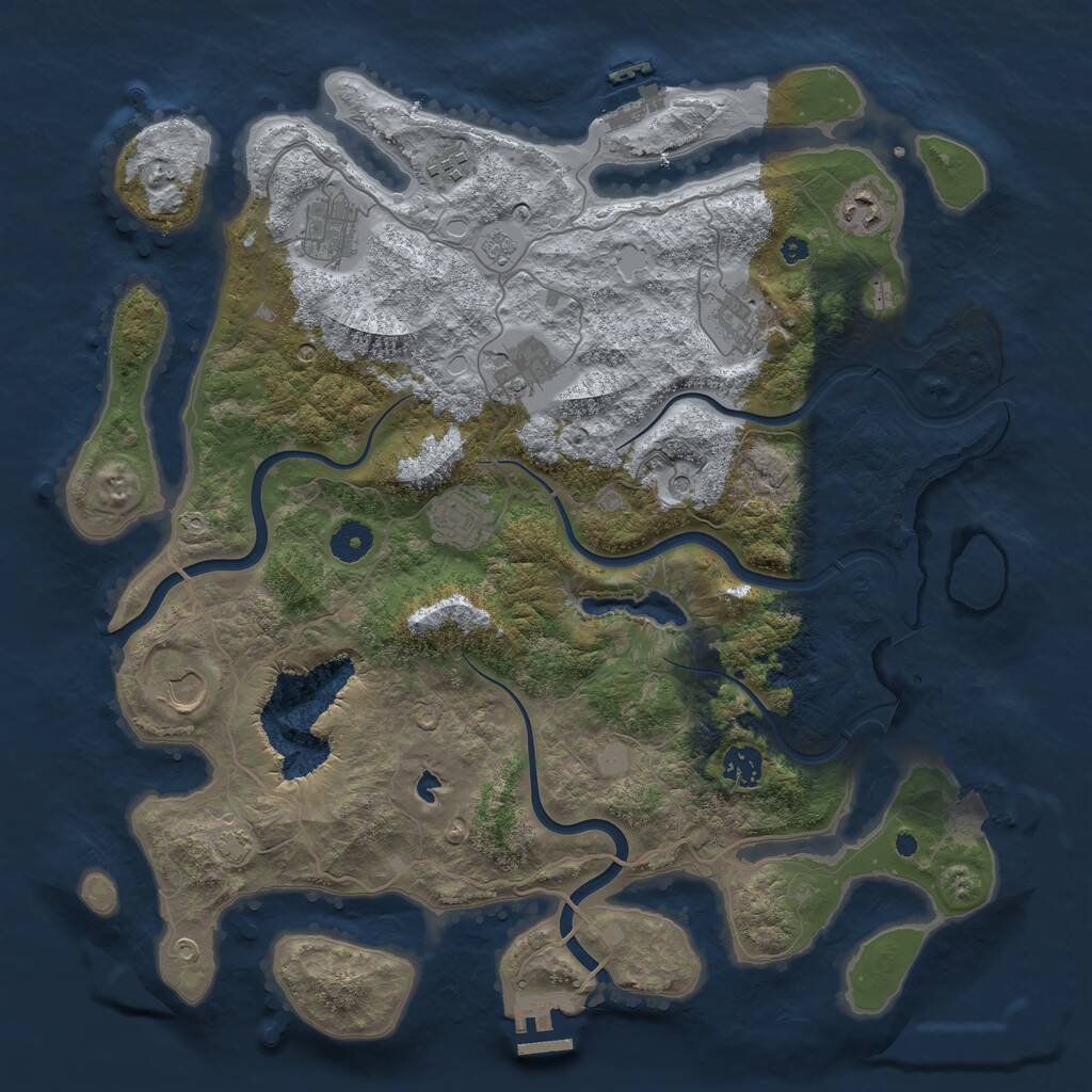 Rust Map: Procedural Map, Size: 4000, Seed: 312005, 14 Monuments