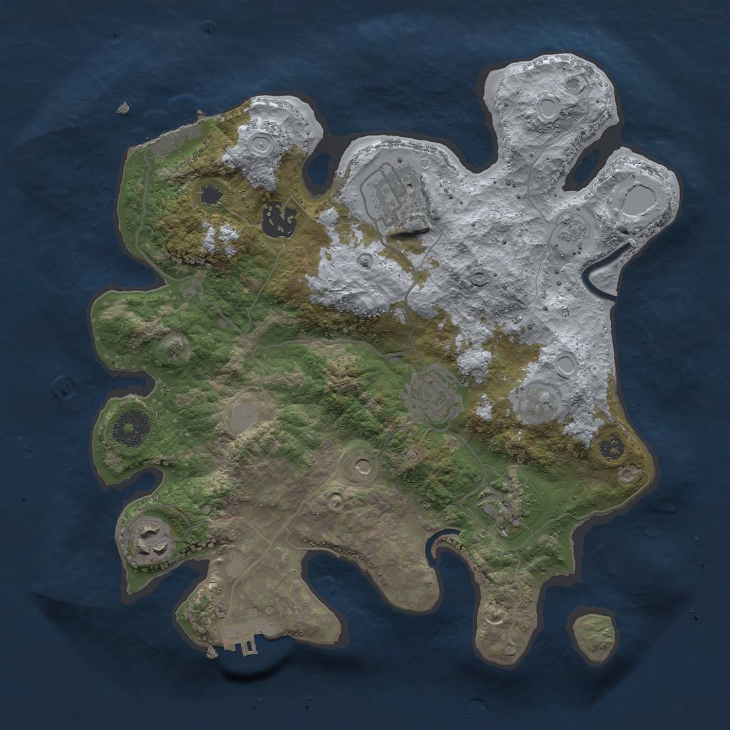 Rust Map: Procedural Map, Size: 3000, Seed: 916340, 14 Monuments