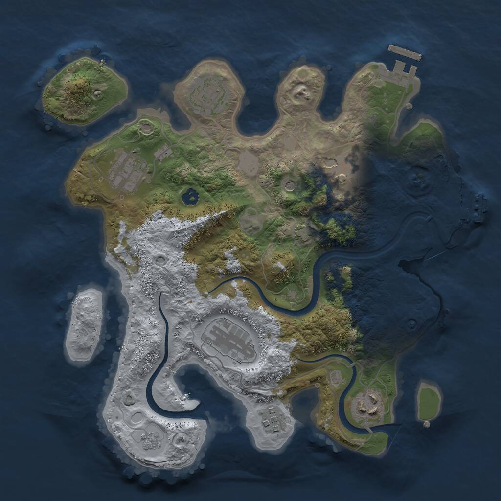 Rust Map: Procedural Map, Size: 3000, Seed: 380478, 12 Monuments