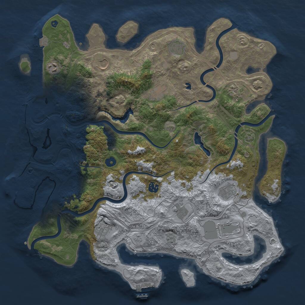 Rust Map: Procedural Map, Size: 4394, Seed: 4440, 17 Monuments